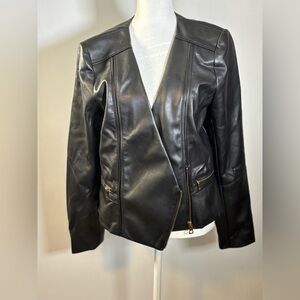 White House Black Market Faux Leather Jacket Size 12 NWT